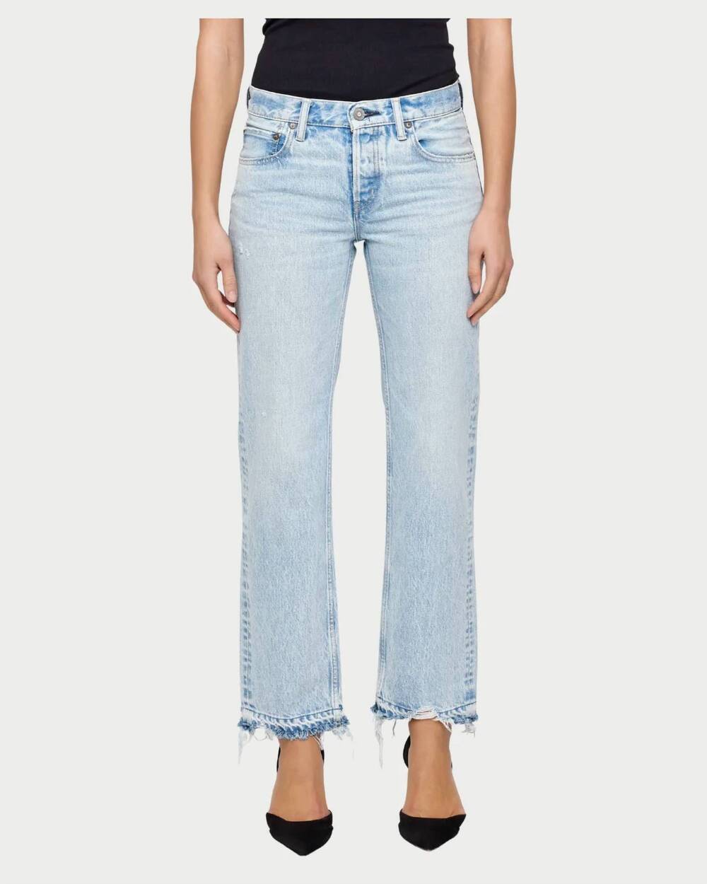NEW MOUSSY barrington straight low rise jean in light blue